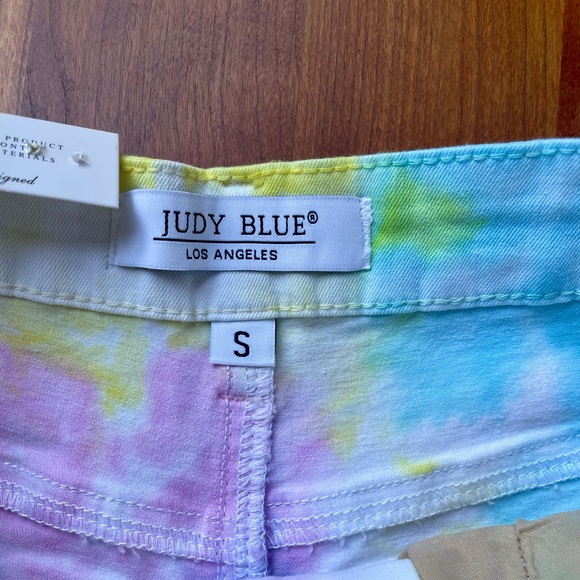 NWT Judy Blue High Waist Tie Dye Women’s Short. Size Small. Fringe - Picture 7 of 11